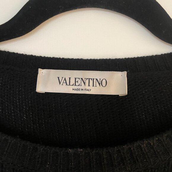 Like NEW Original Valentino Garavani Cashmere Wrap sweater BLK - Picture 2 of 8